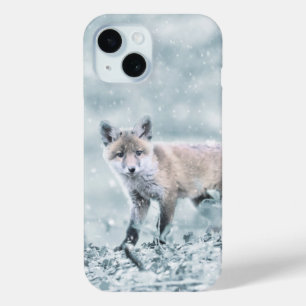 Fox Cub in the Snow iPhone 15 Case