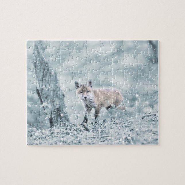 Fox Cub in the Snow Jigsaw Puzzle (Horizontal)
