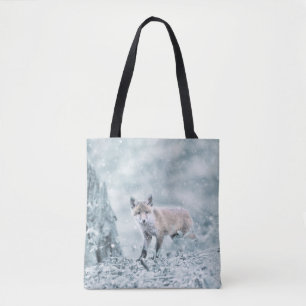 Fox Cub in the Snow Tote Bag