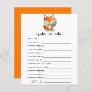 Fox cub Party game wishes for baby
