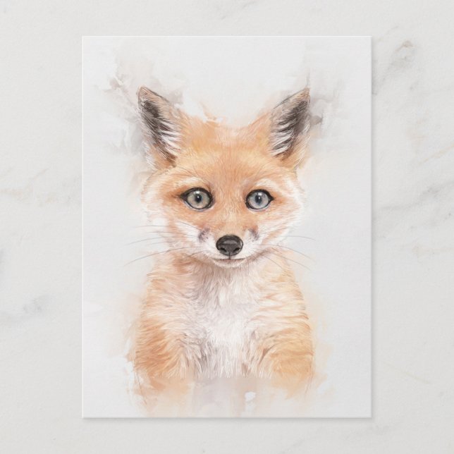 Fox Cub Portrait Postcard (Front)