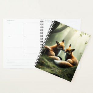 Fox Cuddle in Misty Forest Planner