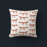 Fox Cushion<br><div class="desc">A pattern of orange foxes on a white background.  Perfect for those who love woodland creatures,  wildlife and whimsical animals.  Original art by Nic Squirrell.</div>