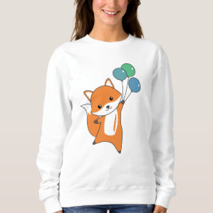 Fox Cute Animals Flies Balloons Children Sweatshirt
