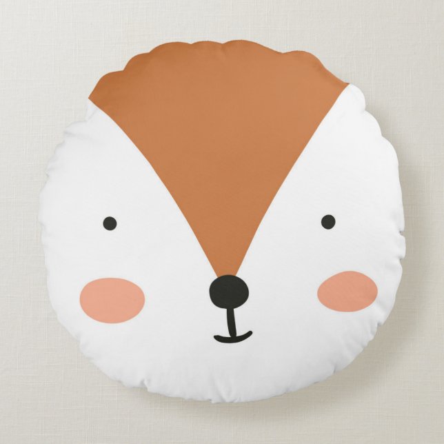 Fox Cute Green nursery Baby Room Round Cushion (Front)