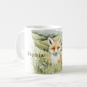 Fox Daisy Flowers Coffee Mug