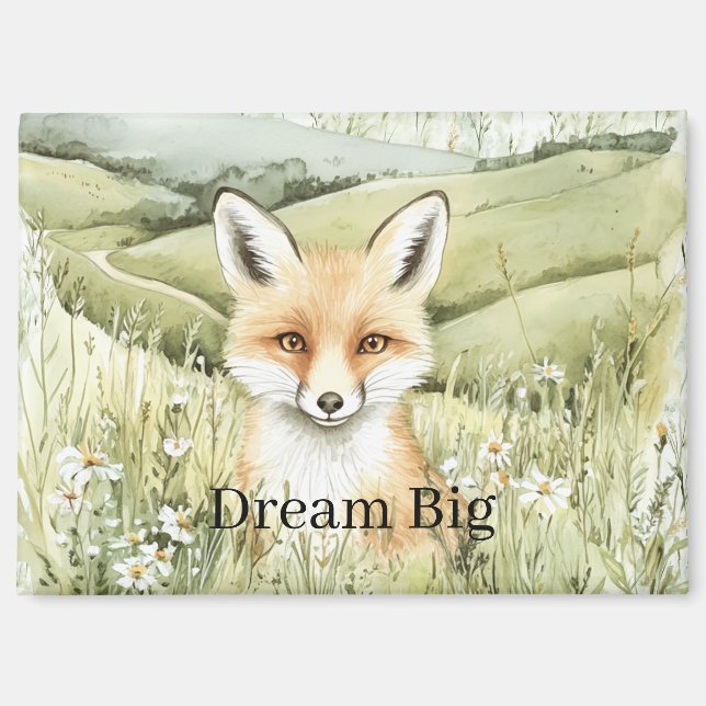 Fox Daisy Flowers Magnet (Front)