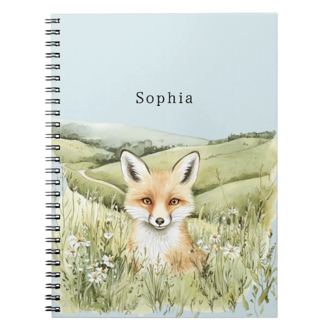 Fox Daisy Flowers Notebook (Front)