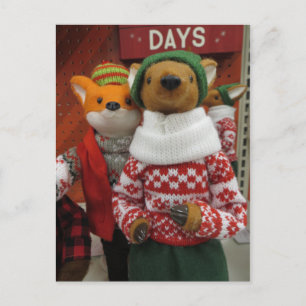 Fox & Deer Decoration Postcard