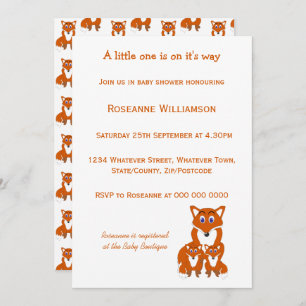 Fox Design Baby Shower Invitation