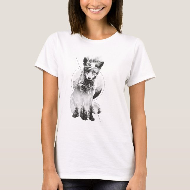 Fox Design Double Exposed T-Shirt (Front)
