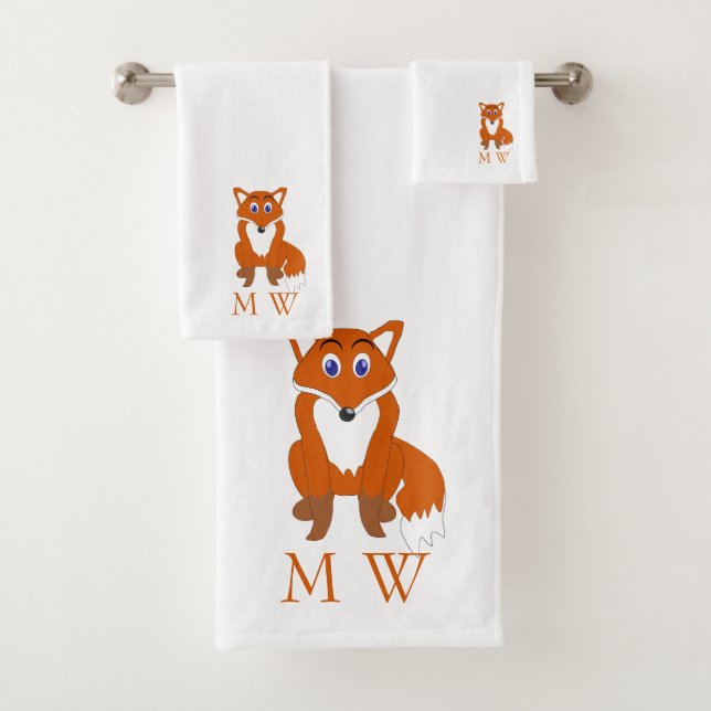 Fox Design Monogrammed Bath Towel Set (Insitu)