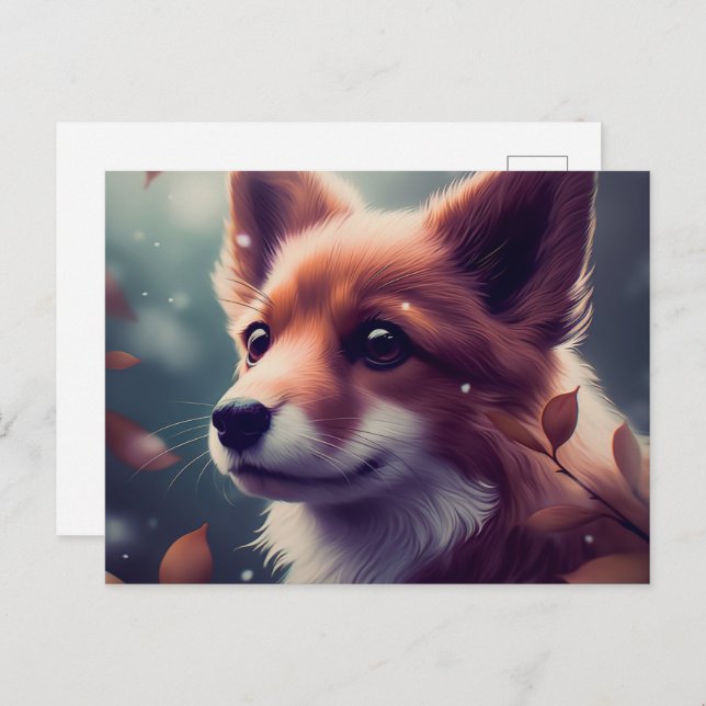 Fox Dog Postcard (Front/Back)