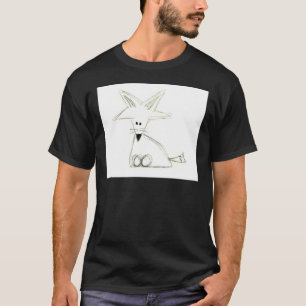 fox doodle black white grey simple kids drawing T-Shirt