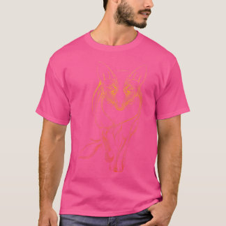 Fox Dot Line Art Cute Animal Drawing Fox T-Shirt