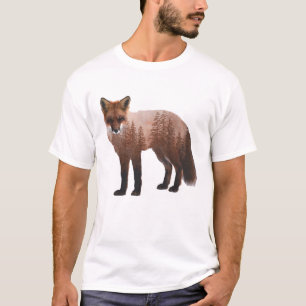 Fox Double Exposure Poster T-Shirt