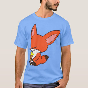 Fox Drinking Bubble Tea Kawaii Fox With Boba T-Shirt