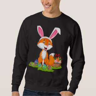 Fox Easter Egg Hunting Bunny Fox Easter Sunday Sweatshirt