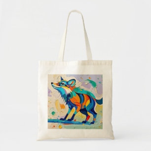 Fox Expressive abstract animal art design Tote Bag