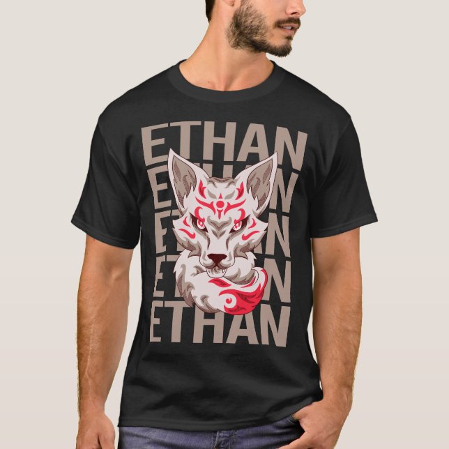 Fox Face - Ethan Name T-Shirt (Front)