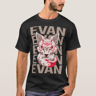 Fox Face - Evan Name T-Shirt