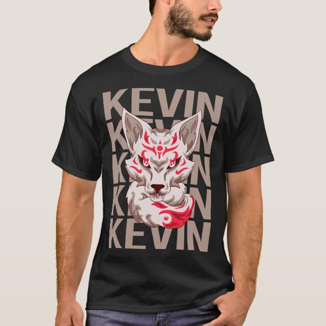 Fox Face - Kevin Name T-Shirt (Front)