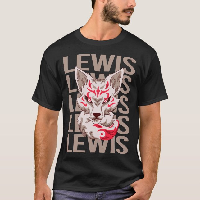 Fox Face - Lewis Name T-Shirt (Front)