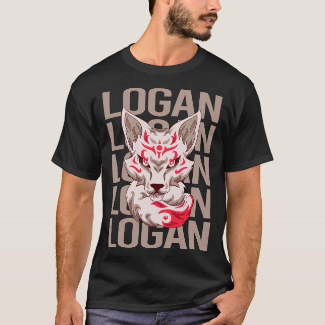 Fox Face - Logan Name T-Shirt (Front)