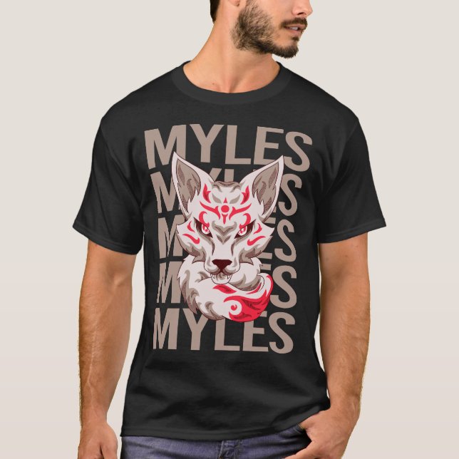 Fox Face - Myles Name T-Shirt (Front)