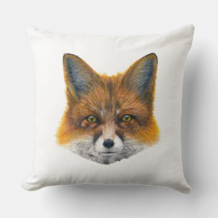 Fox face - Painting in acrylic Cushion