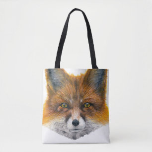 Fox face - Painting in acrylic Tote Bag