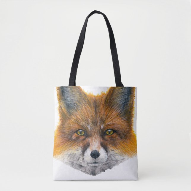 Fox face - Painting in acrylic Tote Bag (Front)