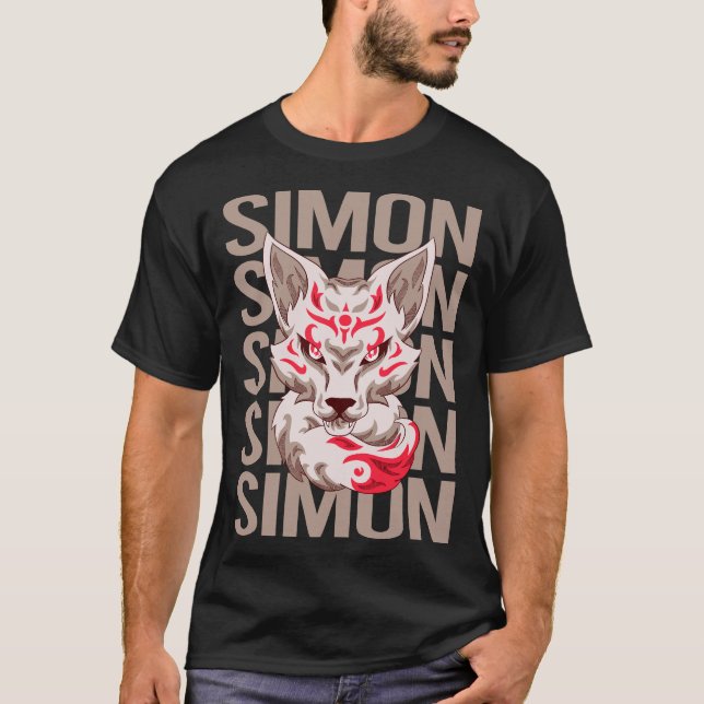 Fox Face - Simon Name T-Shirt (Front)