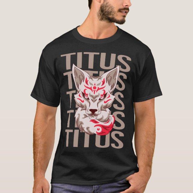 Fox Face - Titus Name T-Shirt (Front)