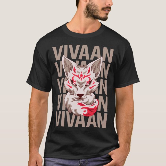 Fox Face - Vivaan Name T-Shirt (Front)