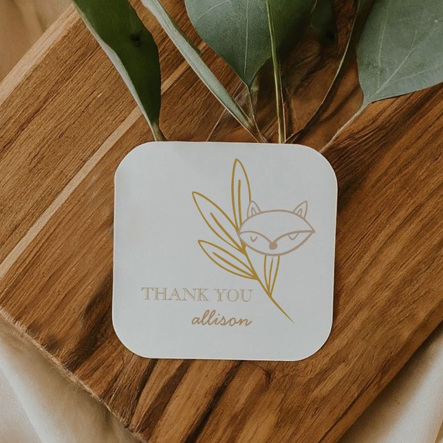 Fox Fairytale Favour Sticker (Fox Woodland Fairytale Favor Sticker)