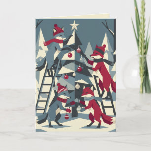 Fox Family Christmas I Greeting Card