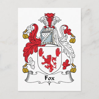 Fox Family Crest Postcard