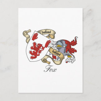 Fox Family Crest Postcard