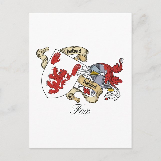 Fox Family Crest Postcard (Front)
