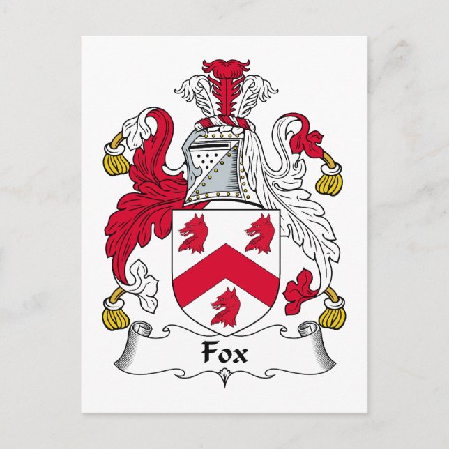 Fox Family Crest Postcard (Front)
