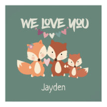 Fox Family Personalised We Love You