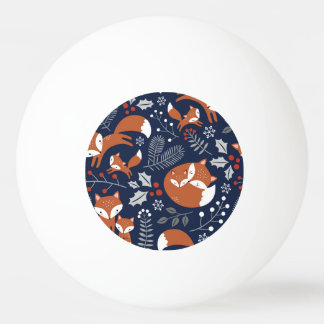 Fox family: vintage seamless pattern. ping pong ball