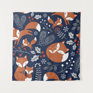Fox family: vintage seamless pattern. tapestry