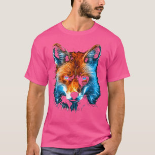 Fox Fantasy Colourful Animal Face Art Fox T-Shirt