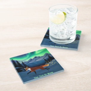 Fox Fire - Northern Lights Glass Coaster