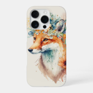 Fox Flower Crown Watercolor iPhone 16 Pro Case
