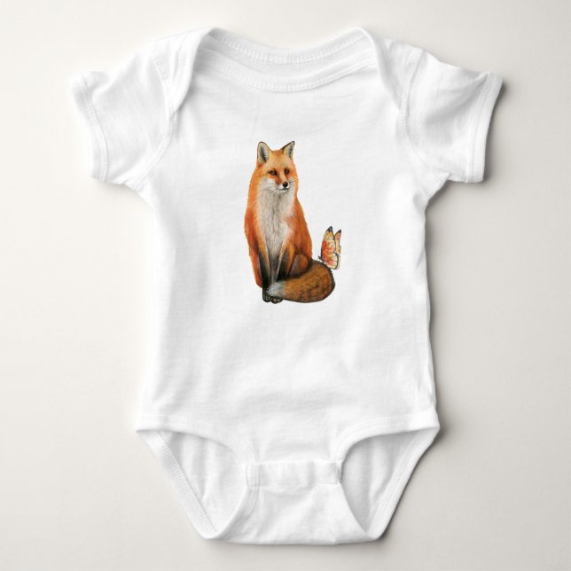 Fox & Flutter Baby Bodysuit (Front)