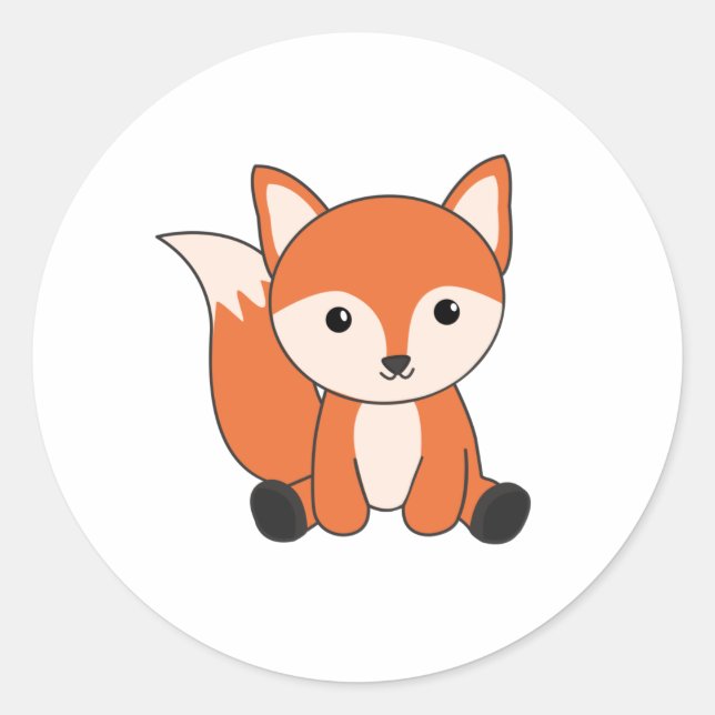 Fox Forest Animal Foxes Orange Kawaii Animals Classic Round Sticker (Front)