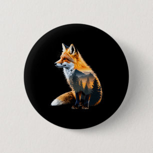 Fox Forest Nature Lover Mountains Hiking Camng Bus 6 Cm Round Badge